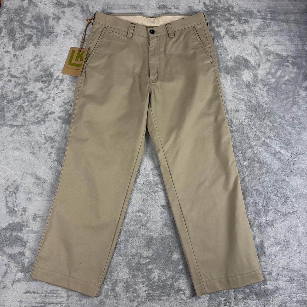NEW Life Khaki Relaxed Straight Fit Chino Pants Mens 34x30 Haggar Co Tan NWT